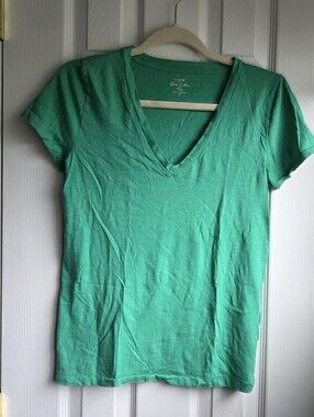 J. Crew Short-Sleeve V-Neck Tee in Green